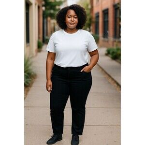 Gloria Vanderbilt Amanda Jeans Womens 16 Black Slimming Tummy Control Classic
